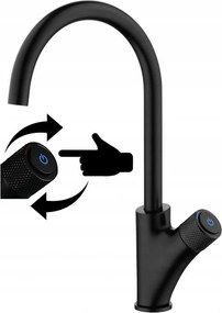 Konyhai Csaptelep Fekete Press On-off Mosogatóhoz Q