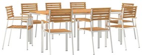 9 darabos Kerti Étkezősor Tömör Akácfából