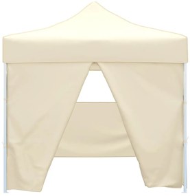 vidaXL krémszínű összecsukható pavilon 4 fallal 3 x 3 m
