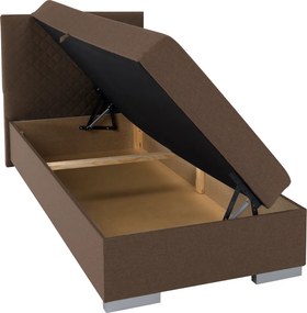 Boxspring ágy, egyszemélyes, barna, 90x200, univerzális, ADARA