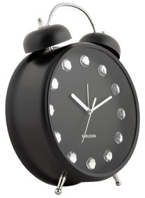 Karlsson 6019BK dizájner asztali óra/ébresztőórafekete, átmérő: 30 cm