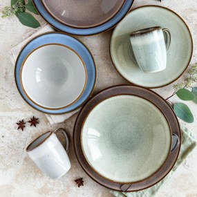 Mäser 8 darabos sekély és mély tányérkészlet SMOKY'S – zöld