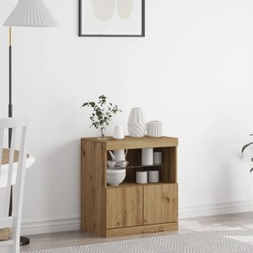LED világításos oldalszekrény, Mesteri tölgy 60x37x67 cm