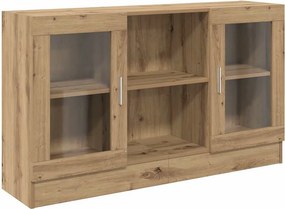 vidaXL kézműves tölgy színű szerelt fa tálalószekrény 120x30,5x70 cm