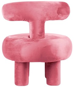 Rózsaszín bársony fotel Abrazo – Leitmotiv
