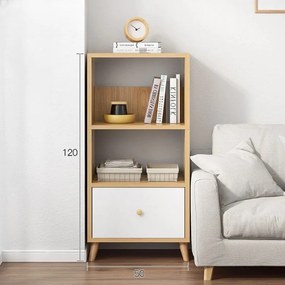 Könyvespolc 2 polcos 120x30x50cm fehér FUR1830-1