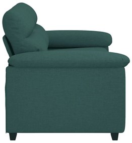kétszemélyes sötétzöld szövet kanapé 120 cm