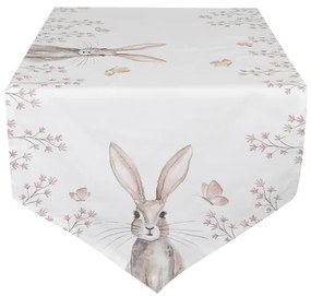 Vintage húsvéti nyuszi mintás pamut asztali futó Rustic Easter Bunny