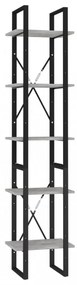 5 szintes betonszürke szerelt fa könyvszekrény 40 x 30 x 175 cm