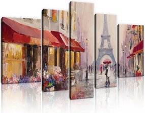 Vászonkép, mint egy festett város falikép 170x100