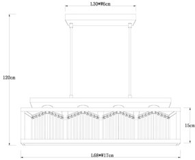 Globo 15697-4H - MATHILDE 4 ágú függeszték E27/40W/230V