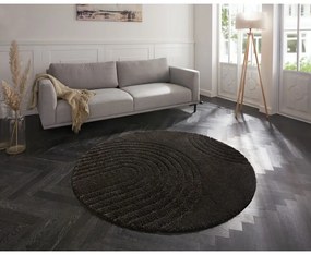 Norwalk Fergus fekete szőnyeg, ø 160 cm - Mint Rugs