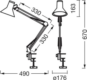 Osram -LED Dimmelhető asztali lámpa csíptetővel OFFICE LINE LED/9W/230V 3000K fekete