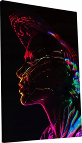 Vászonkép Női portré színes otthon nappali 40x60