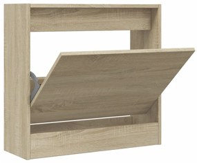 sonoma tölgy színű szerelt fa cipőszekrény 60 x 21 x 57 cm