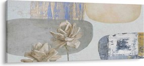 Kép - Festészet virágokkal és textúrákkal (120x50 cm)