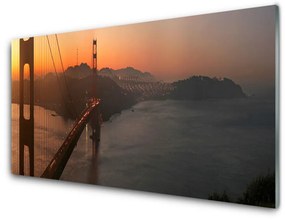 Üvegkép falra Bridge architektúra 125x50 cm