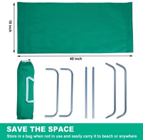 Összecsukható tengerparti napozóágy SAND, zöld