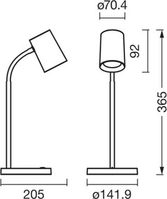 Osram - Asztali lámpa DESK LINE 1xGU10/9W/230V szürke