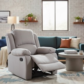 Pihentető fekvőszék, világos szürke szövet, ASKOY NEW