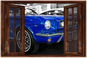 Poszter 60x40 Kék Ford Mustang