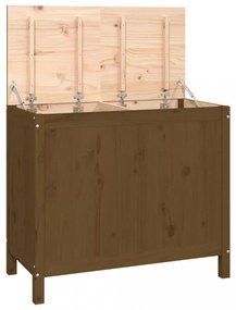 mézbarna tömör fenyőfa szennyestartó láda 88,5 x 44 x 76 cm