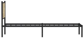 sonoma tölgy színű fém ágykeret matrac nélkül 75 x 190 cm