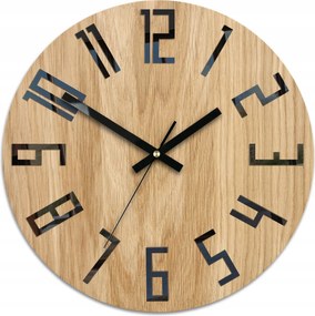 3D tölgyfa falióra – Elegáns, csendes mechanizmus, Fekete 33,5 cm loft