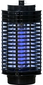 Outsunny Rovarriasztó Lámpa, Elektromos Benti és Kinti Moszkitó Ölő, 3W LED, Elektromos Légy Ölő Lógó Kampóval, Fekete Rovarriasztó Lámpa | Aosom