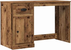 vidaXL Asztal fiókkal tárolóval Öreg fa 50 x 115 x 75 cm Faanyag