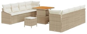 vidaXL Kerti Kanapé Szett párnával tárolóval 11 pcs Beige és krém