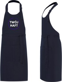 Konyhai Kötény Vendéglátóipari Védőkötény Hímzett Logóval Sötétkék