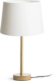 RENDL MAUI/AMBITUS 30 asztali lámpa Polycotton fehér/fa 230V LED E27 15W