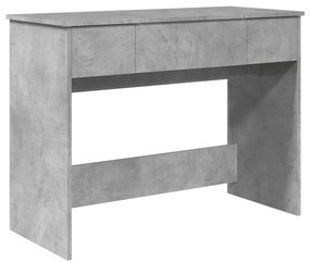 betonszürke fésülködőasztal tükörrel 100x45x76 cm