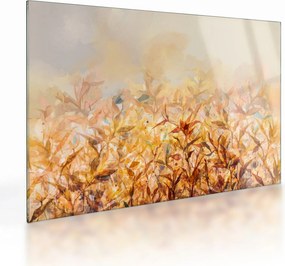 Kép - levelek az ősz színében, olajfestmény (üvegen) (70x50 cm)
