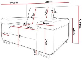 Fotel Terazuro 1 S (sötétkék) . 1103839