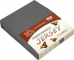 Gumis jersey lepedő 180x200 antracit Karo