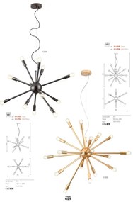 Redo 01-2934 - Kábeles csillár STELLAR 12xE14/25W/230V fekete