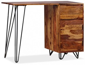 tömör akácfából íróasztal 1 fiókkal és 1 szekrénnyel