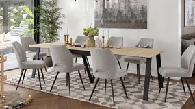 Mazzoni AVERY Sonoma Tölgy/alja fekete - BŐVÍTHETŐ LOFT/IPARI STÍLUSÚ ASZTAL NAPPALIBA/ÉTKEZŐBE - 2 MÉRET!