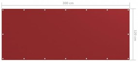 piros oxford-szövet erkélyparaván 120 x 300 cm