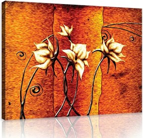 Vászonkép 80x60 Absztrakt Virágok Modern Nappaliba Színek Energiájával