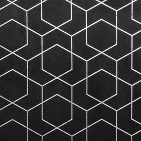 Fekete függönyök geometrikus nyomattal a nappaliba Hossz: 250 cm