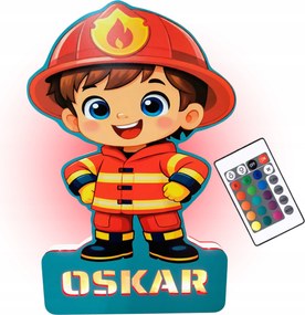 Tűzoltó Lámpa Személyre Szabott Lámpa Tűzoltónak tetszőleges név Színek Távirányító