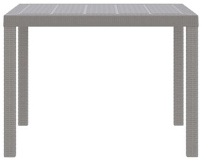vidaXL Kerti Asztal Világosszürke 100 x 100 x 73 cm polirattan