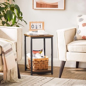 Éjjeliszekrény, oldalsó asztal szett 2 db-os vintage barna-fekete