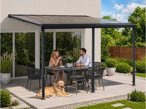alumínium pergola LANITPLAST WALL 53 antracit + bronz PC LG2128