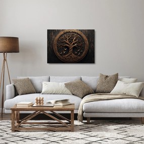 Üveg kép – Fából készült életfa (70x50 cm)