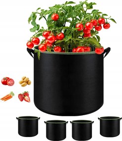 5x Burgonya Termesztő Zsák Paradicsom Zöldség Palántanevelő Zsák Virágcserép 12L
