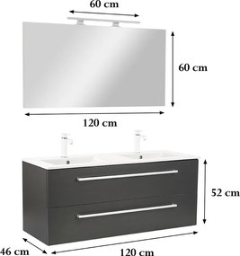 Vario Clam 120 Fürdőszoba komplett szekrény
